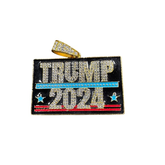 Jewelry - TRUMP 2024 Iced Pendant Hip Hop‎ Necklace Charm America USA